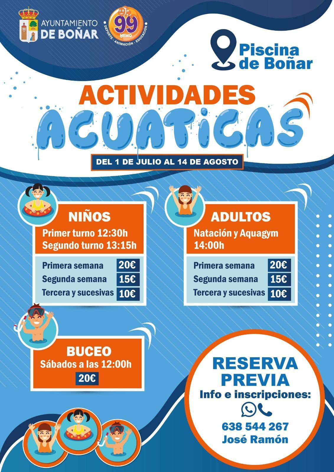 Cartel actividades acuaticas