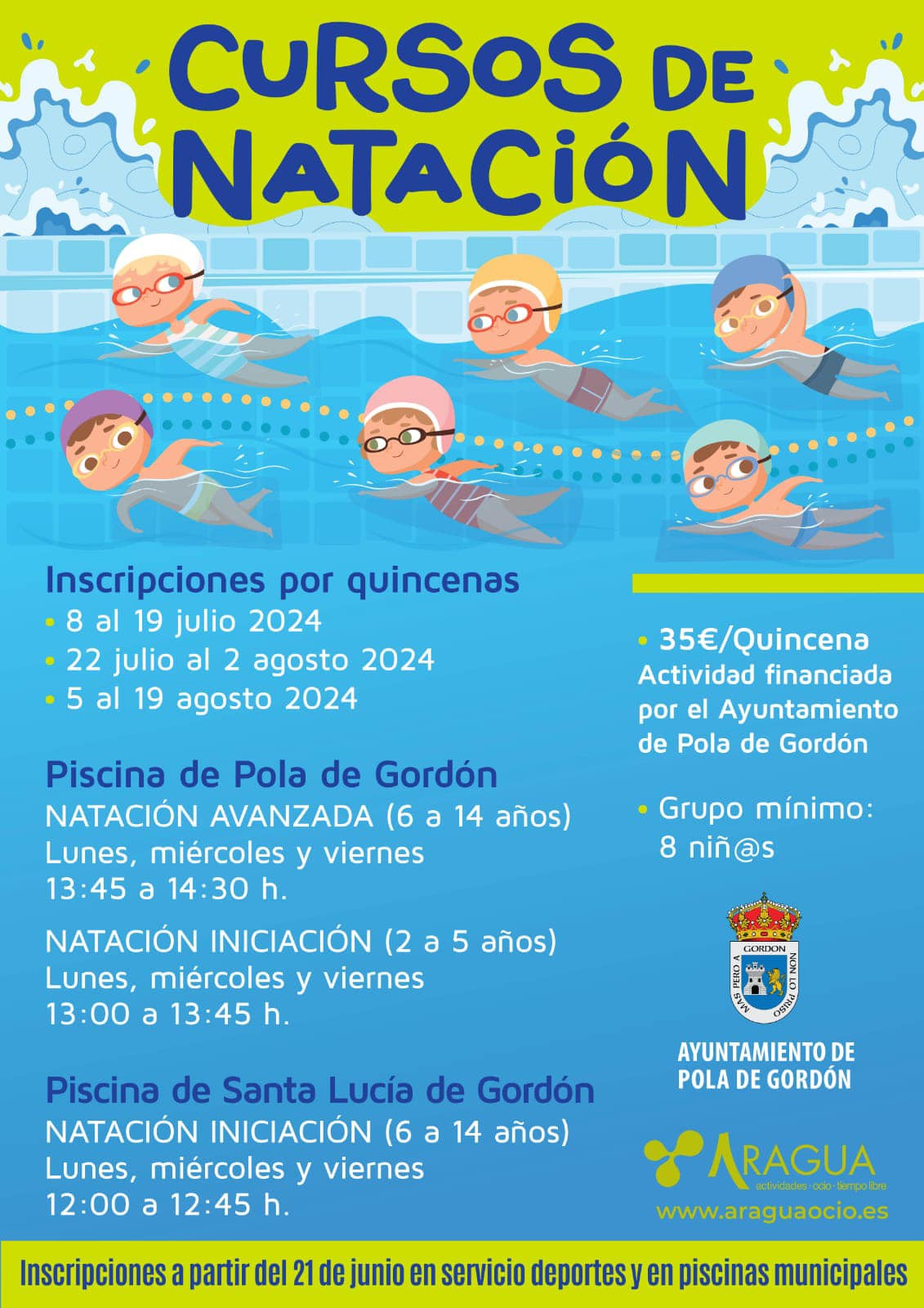 Cursos natacion cartel