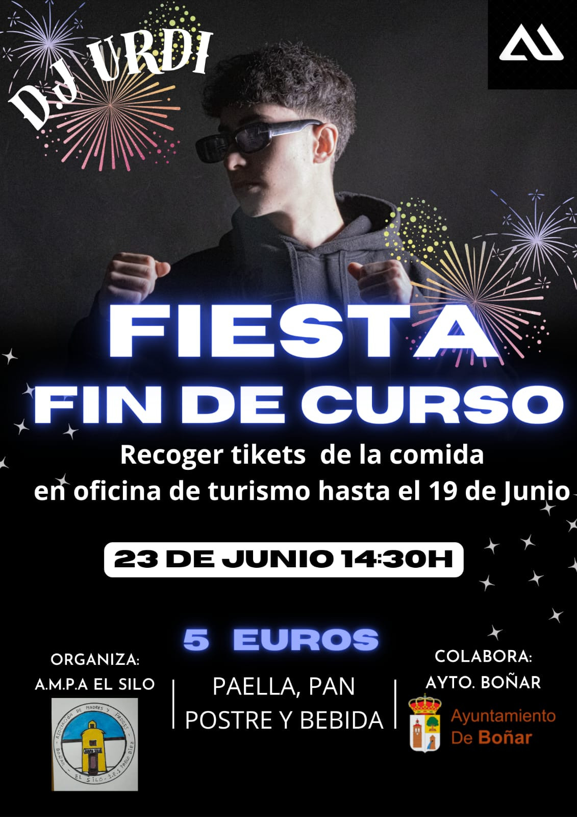 Cartel fiesta fin de curso IES Bou00f1ar