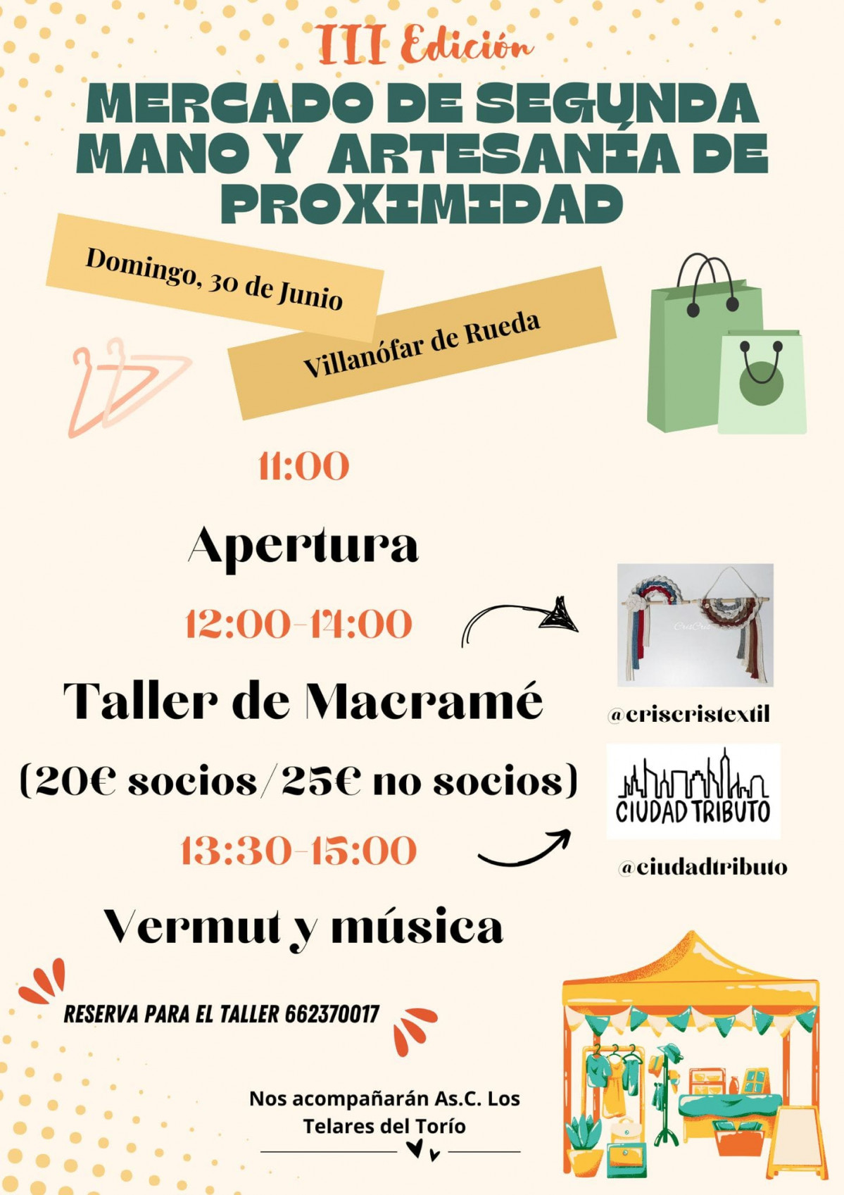Cartel mercadillo de segunda mano villanofar