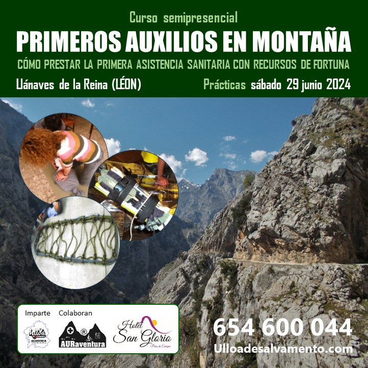 Cartel curso primeros auxilios en montau00f1a