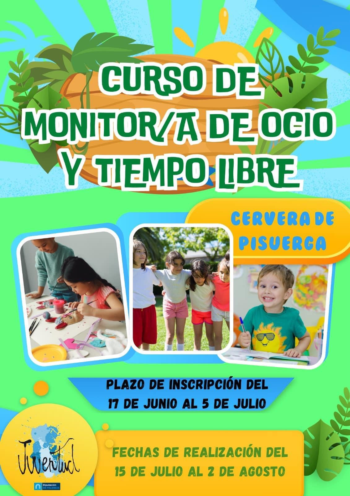 Cartel curso monitor de tiempo libre cervera