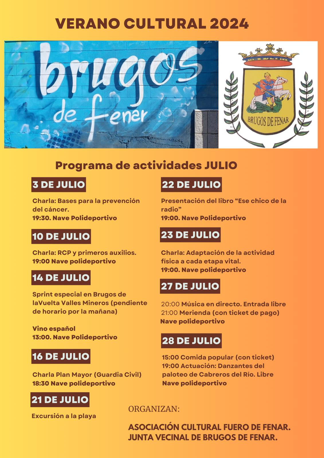 Cartel verano cultural brugos de fenar  2024