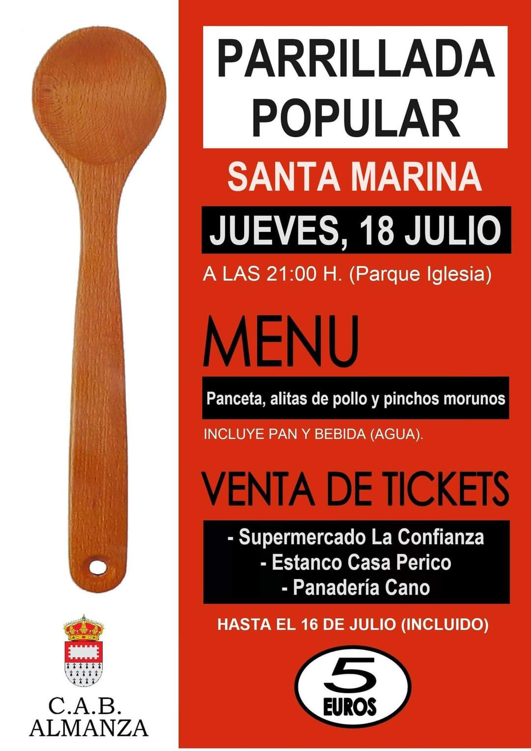 Cartel parrillada fiestas de santa marina
