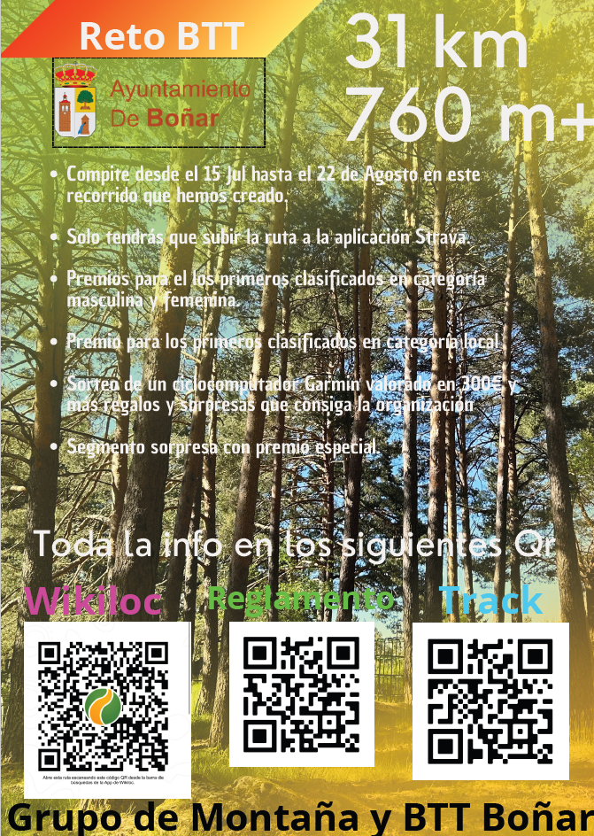 Cartel reto btt bou00f1ar