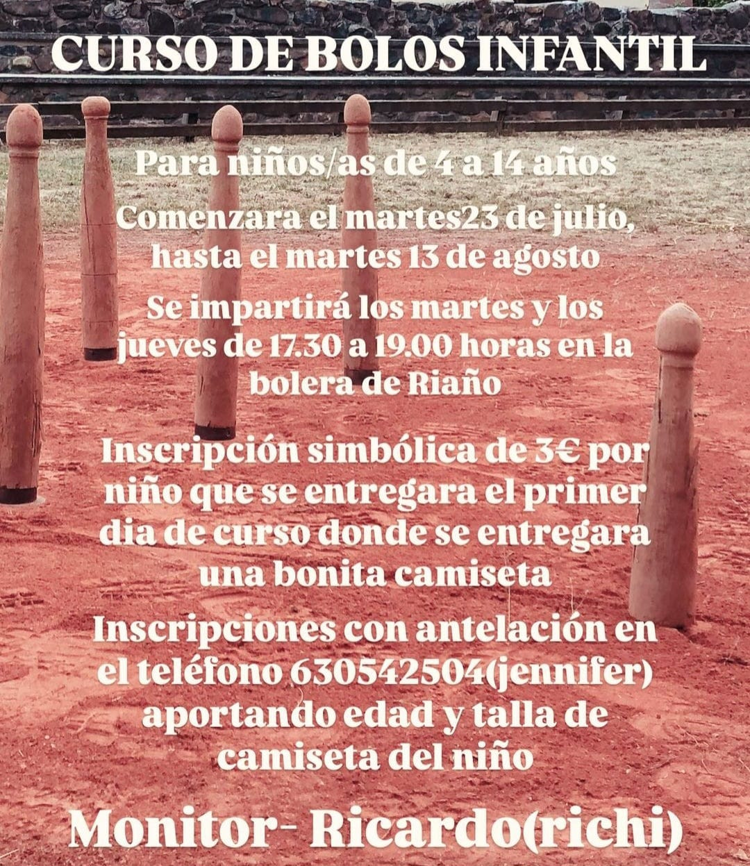 Cartel curso de bolos infantil