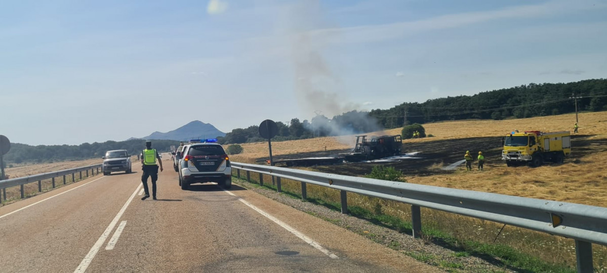 Incendio camion guardo