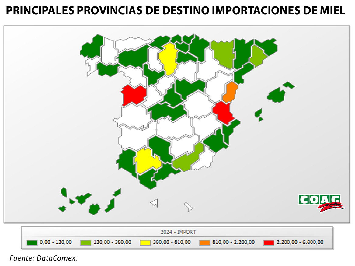 Mapa Importaciones Miel
