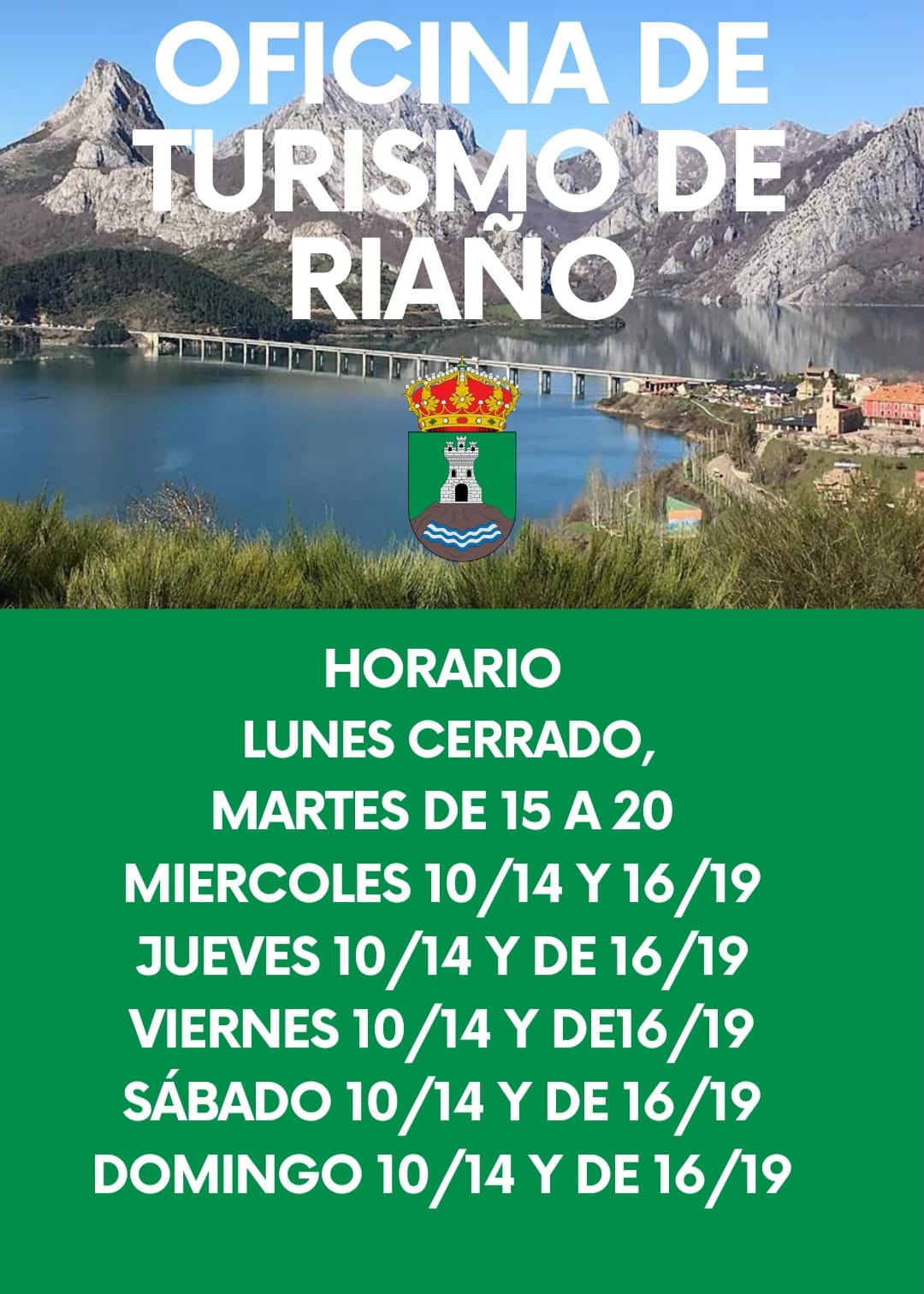Horarios oficina turismo riau00f1o