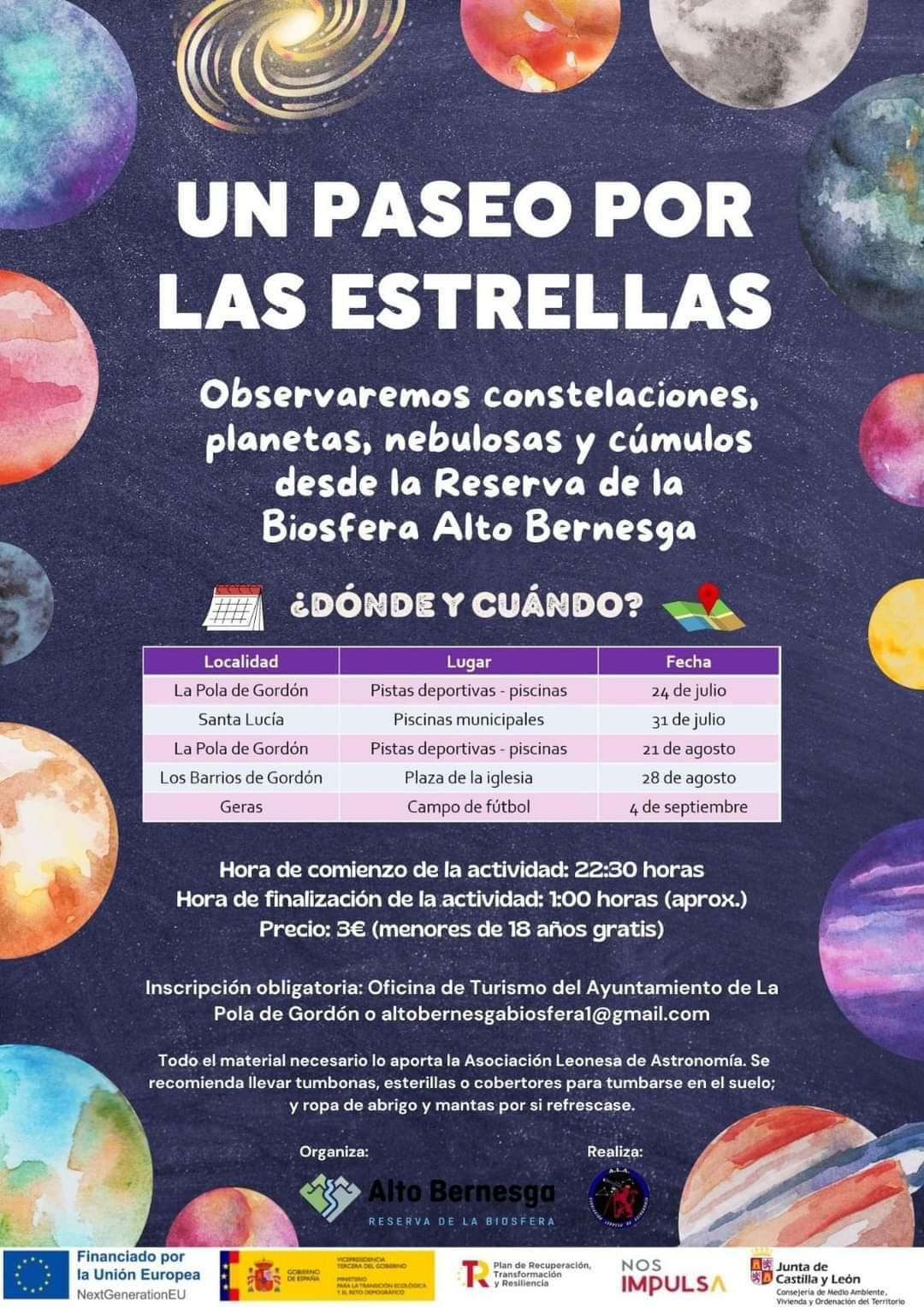 Cartel paseo por las estrellas alto bernesga