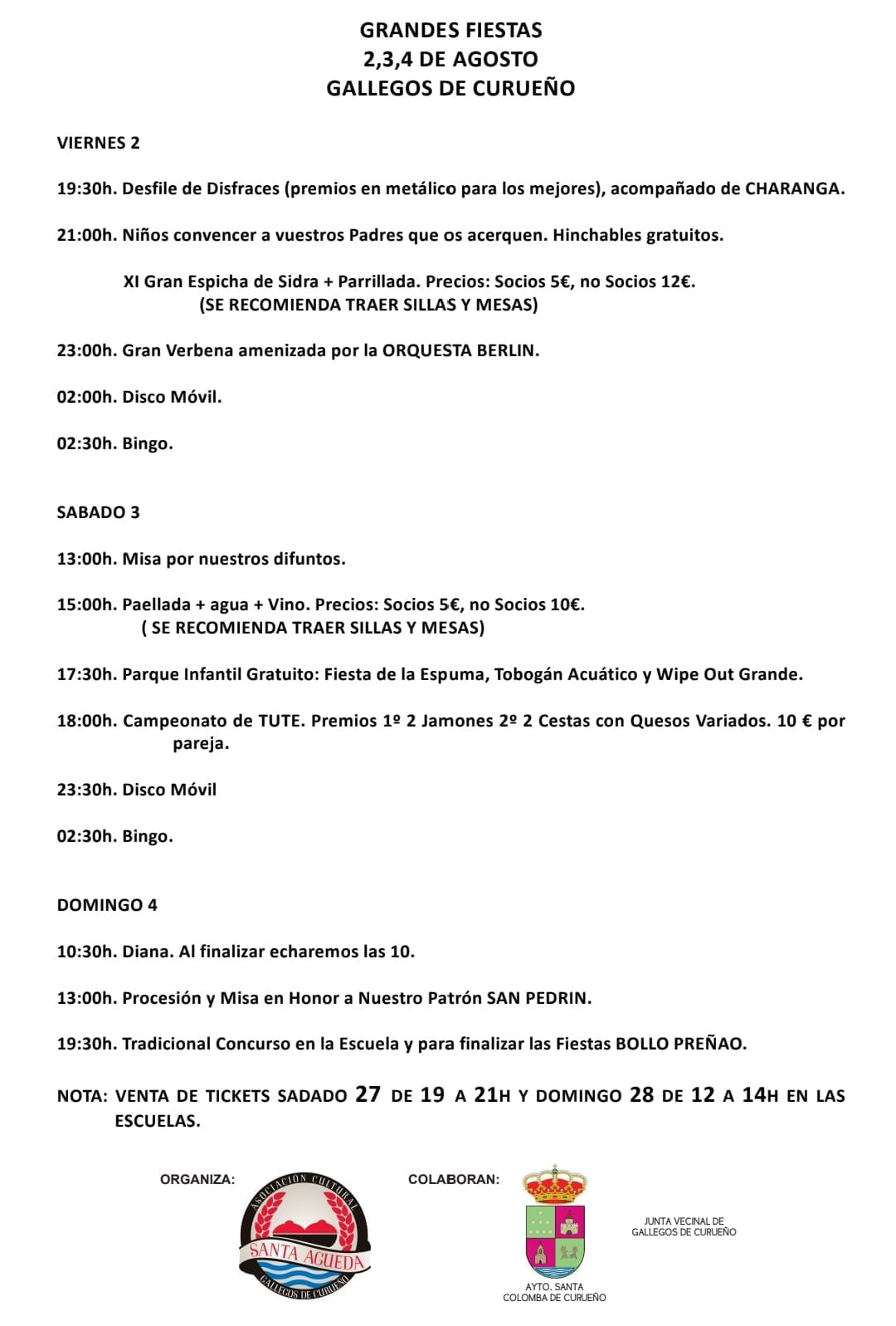 Cartel fiestas gallegos de curueu00f1o 2024