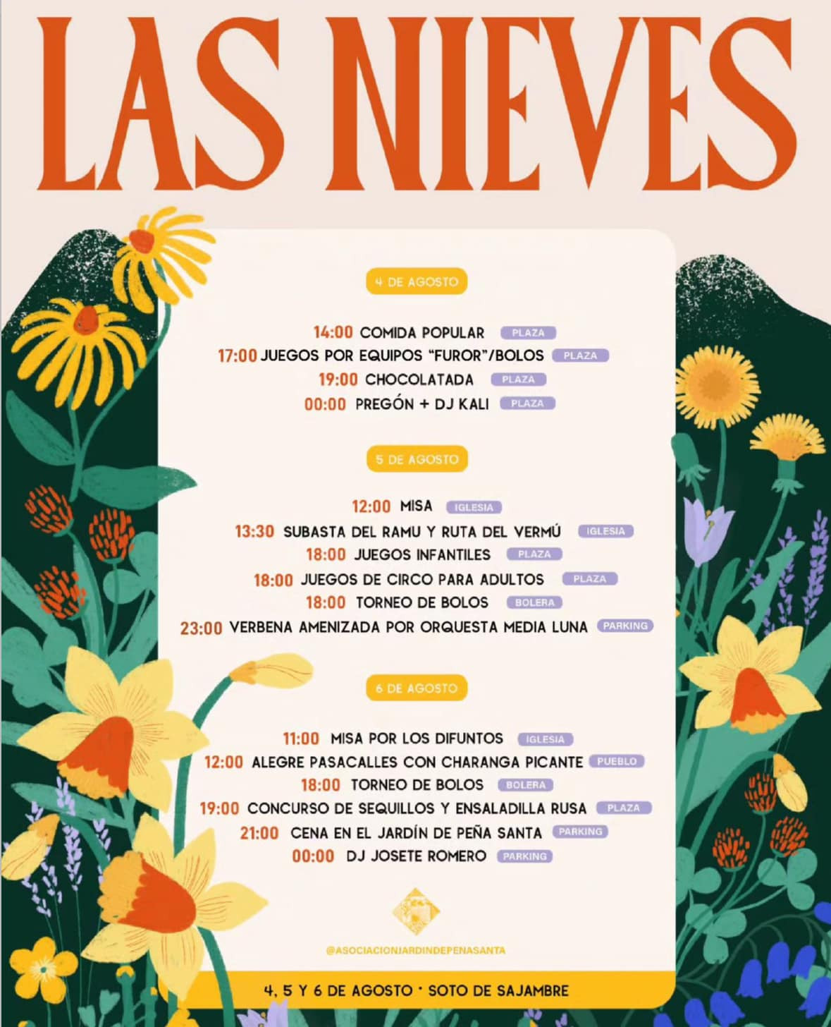 Programa fiestas las nieves 2024 soto de sajambre