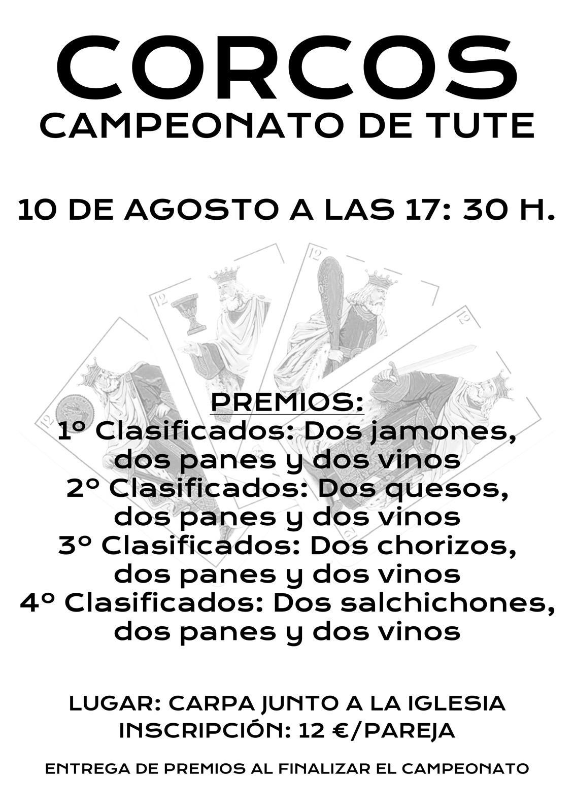 Cartel campeonato de tute de corcos 2024