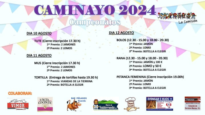 Programa fiestas caminayo 2024