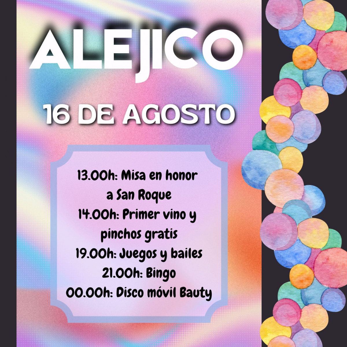 Programa fiestas alejico 2024