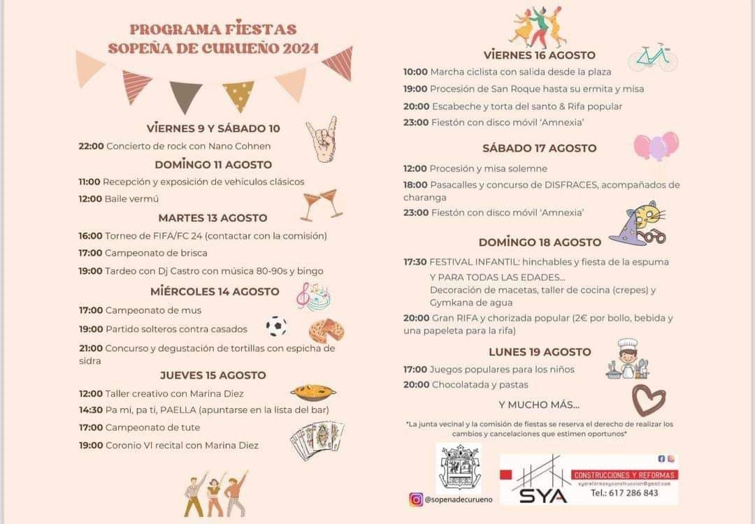 Programa fiestas sopeu00f1a de curueu00f1o 2024