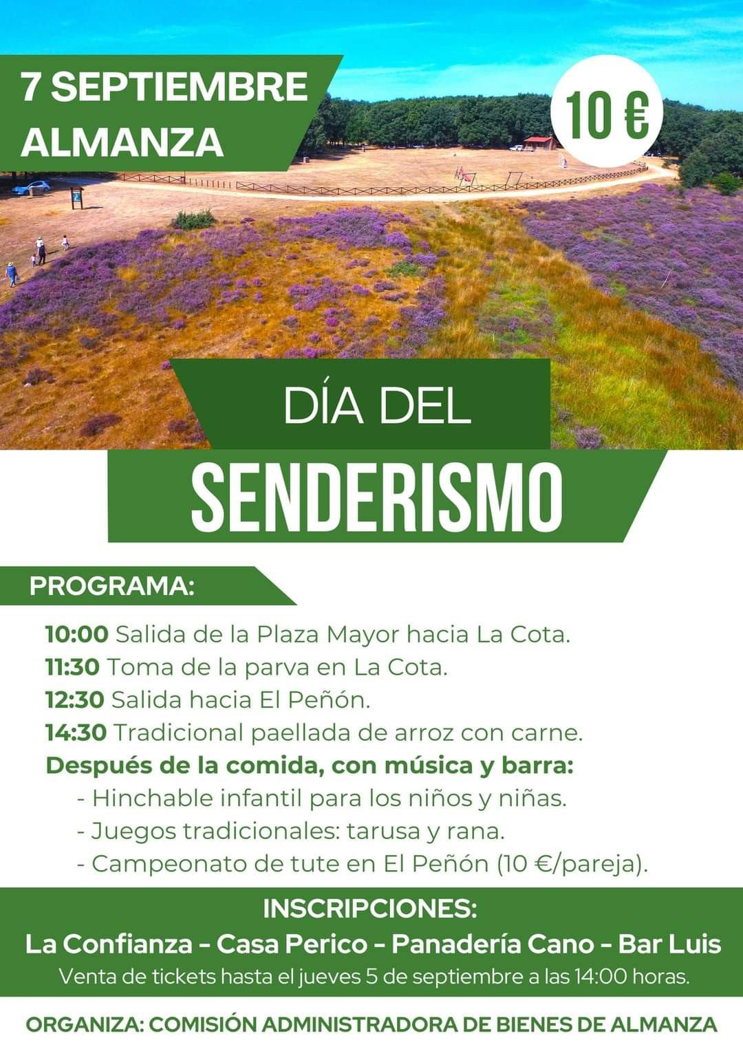 Cartel dia del senderismo almanza