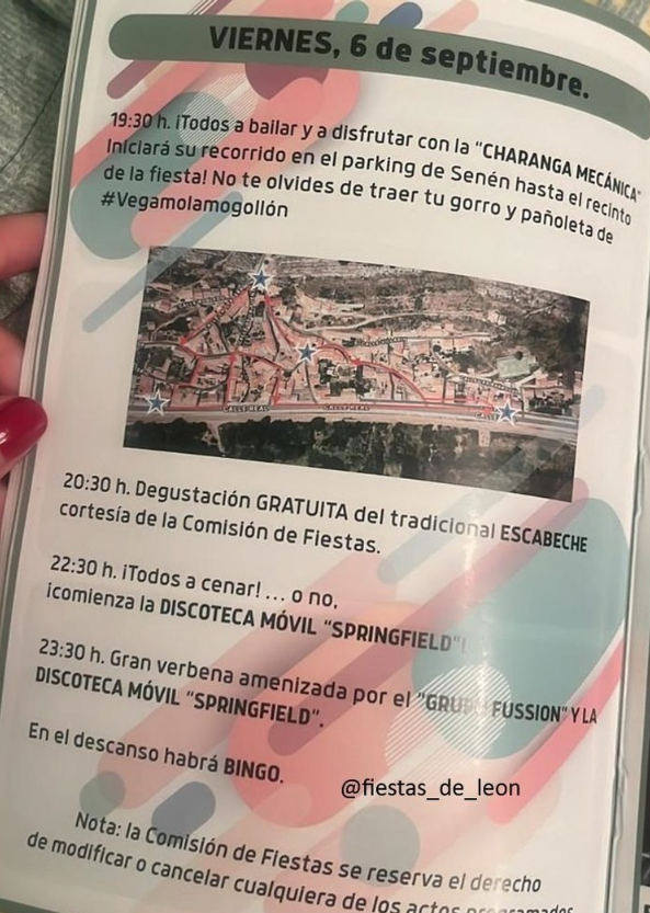 Programa fiestas de vega de gordon 2024