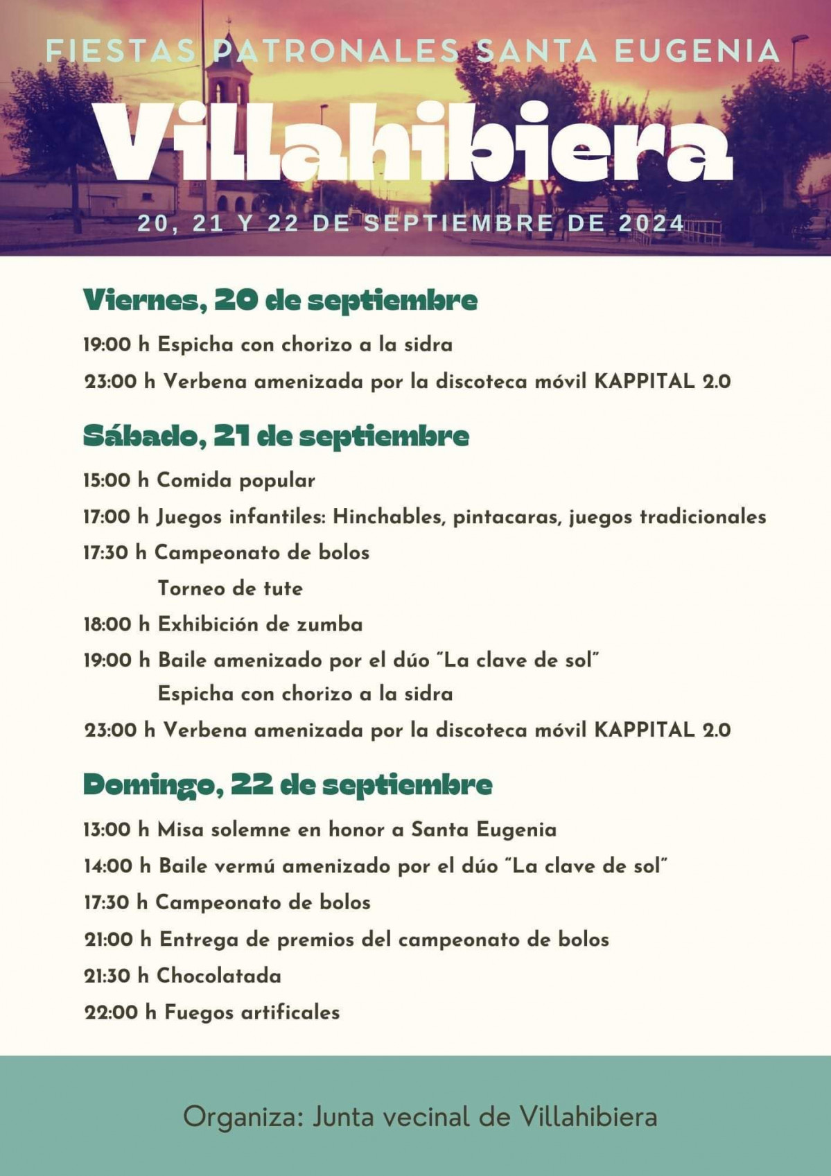 Programa fiestas villahibiera 2024