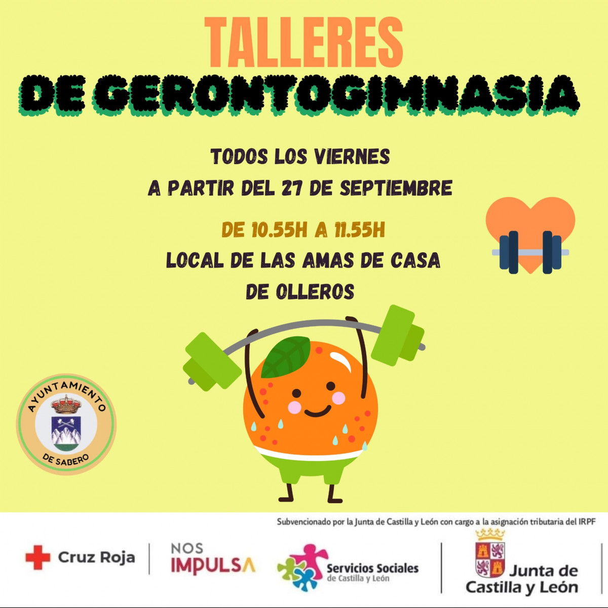 Cartel talleres gerontogimnasia