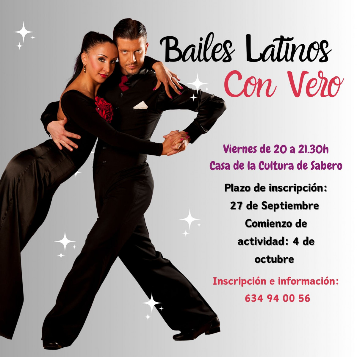 Cartel clases bailes latinos