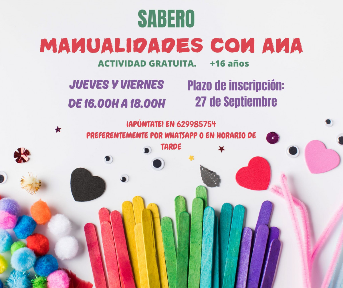 Cartel clases de manualidades