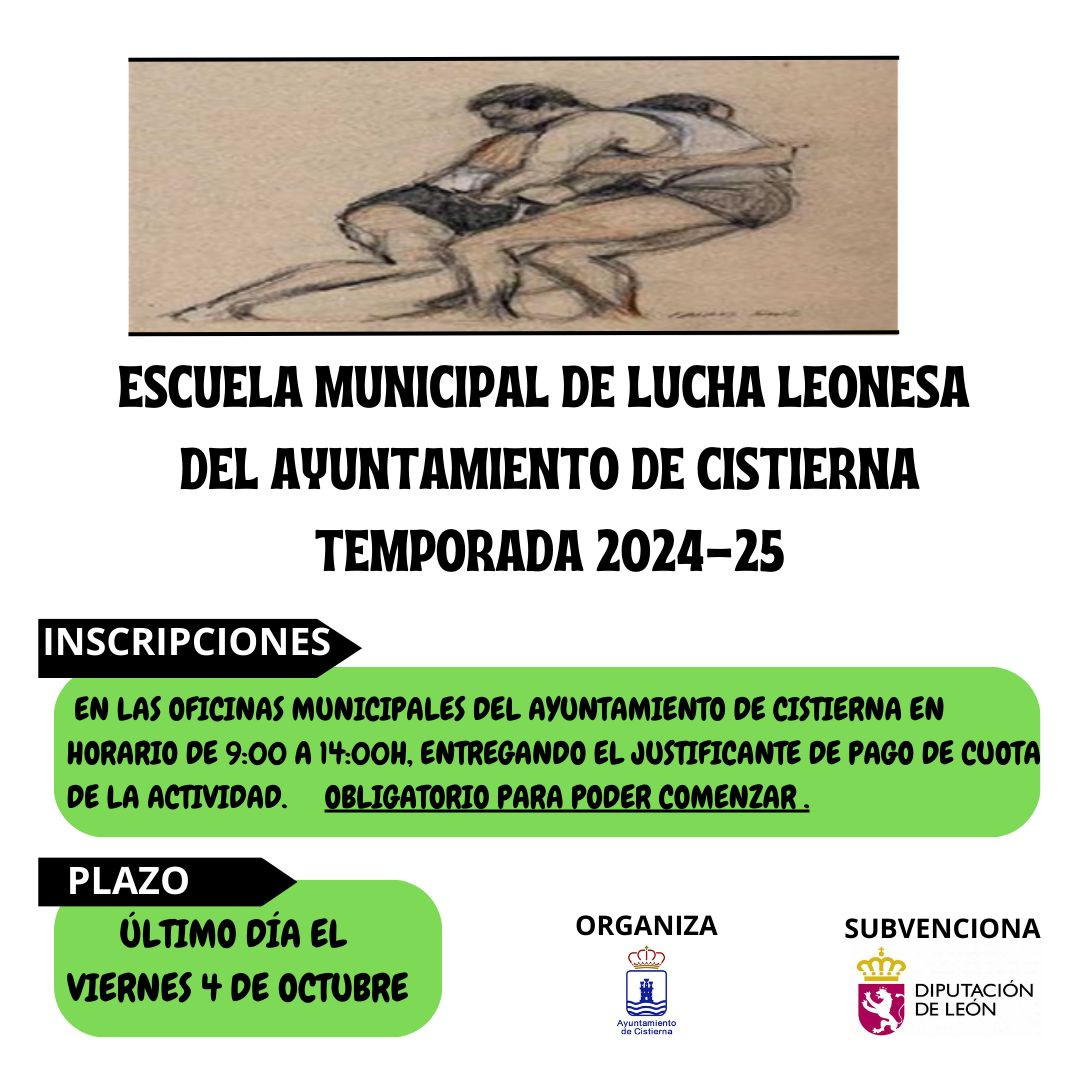 Cartel escuela municipal lucha leonesa cistierna