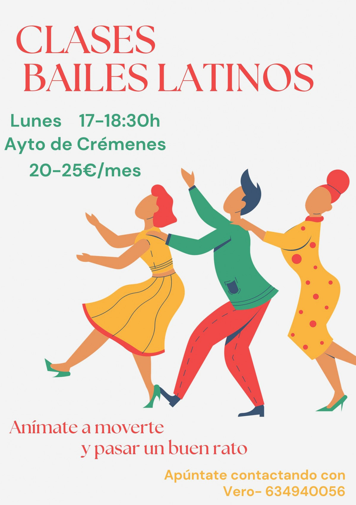 Cartel clases bailes latinos