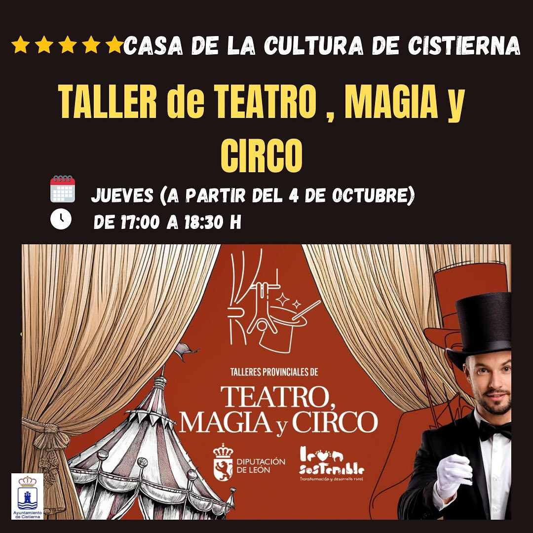 Cartel talleres teatro magia y circo