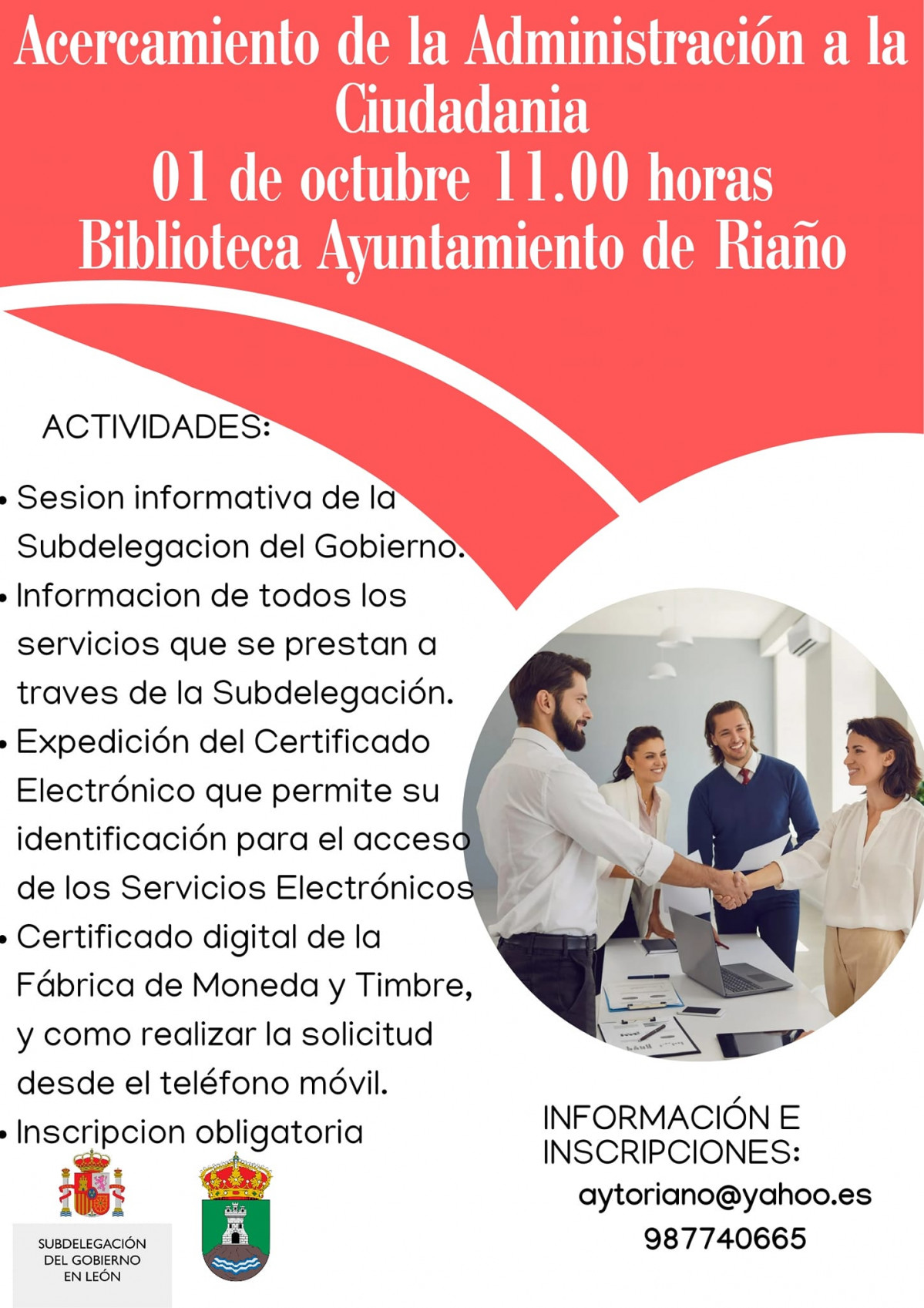 Cartel sesion informativa administracion