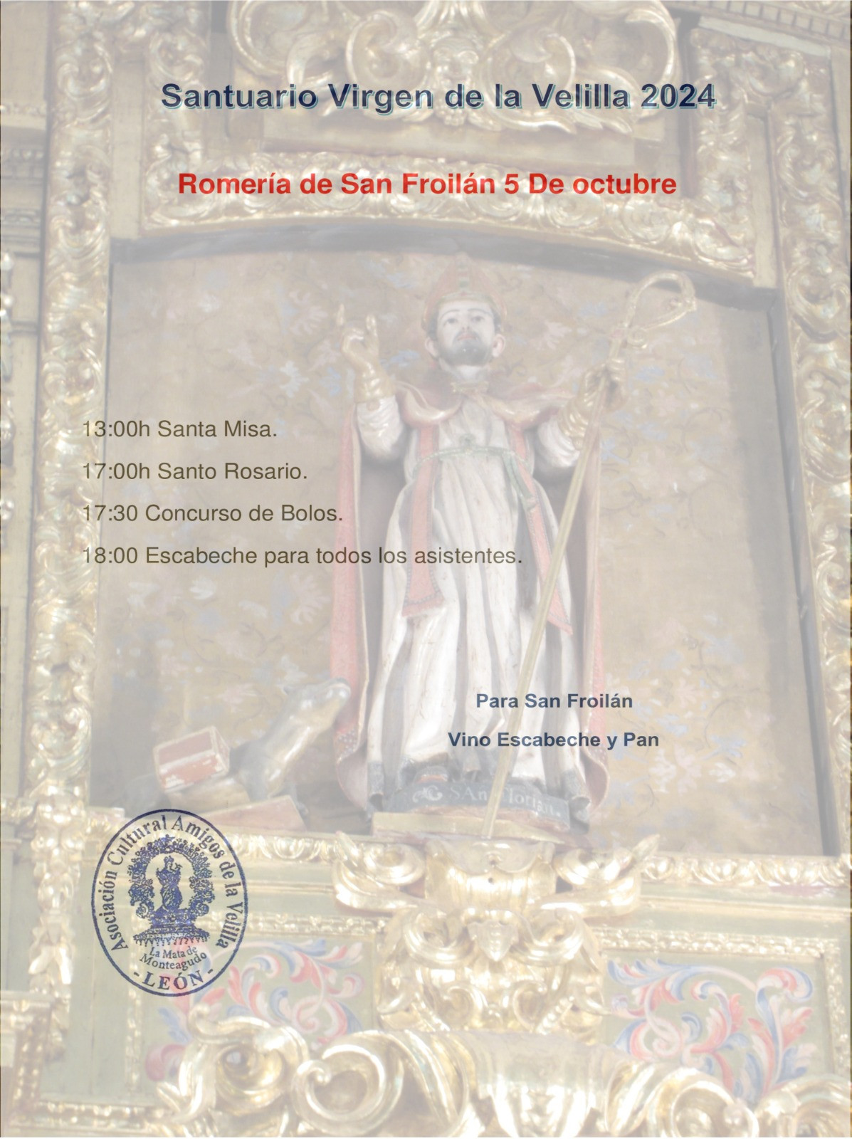 Programa san froilan santuario virgen de la velilla 2024