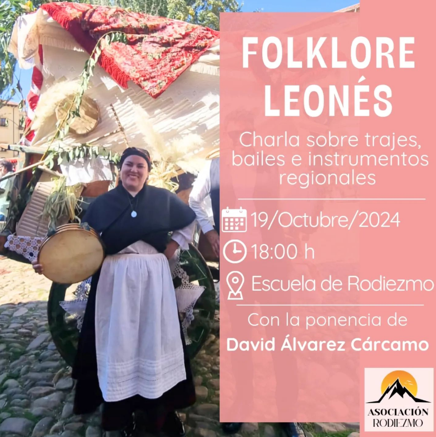 Cartel charla folklore leones