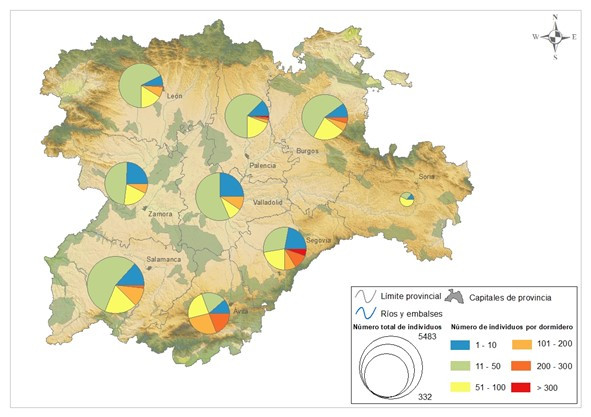 Tamau00f1o de los dormideros por provincias 2024