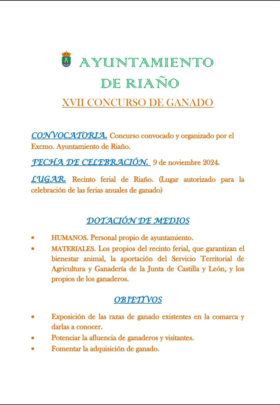 Bases concurso de ganado