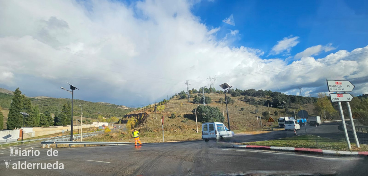 Obras de la N 625 entre cistierna y sorriba del esla