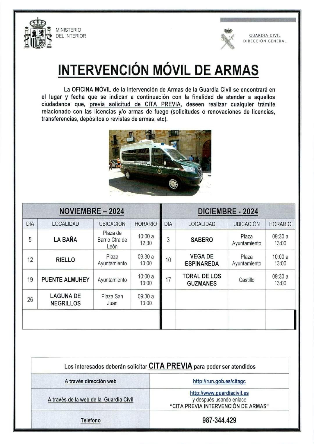 Cartel oficina intervencion de armas