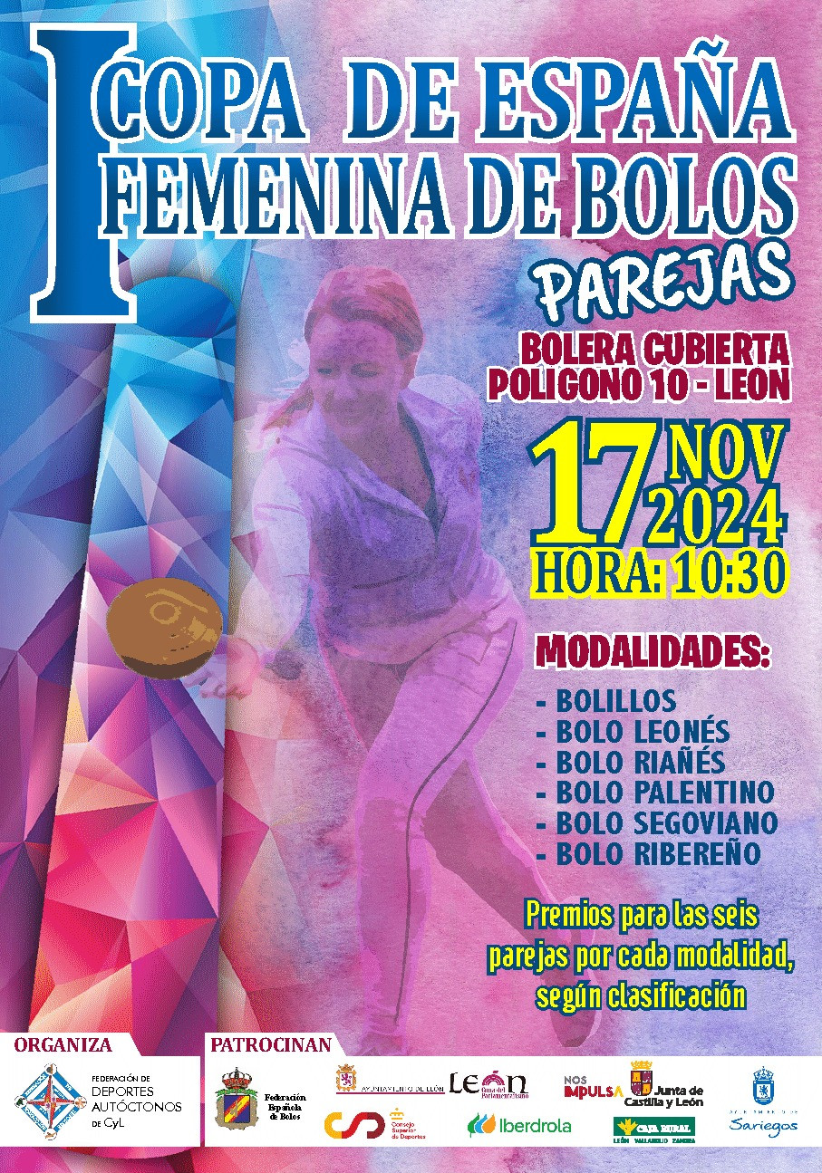 Cartel copa de espau00f1a femenina bolos
