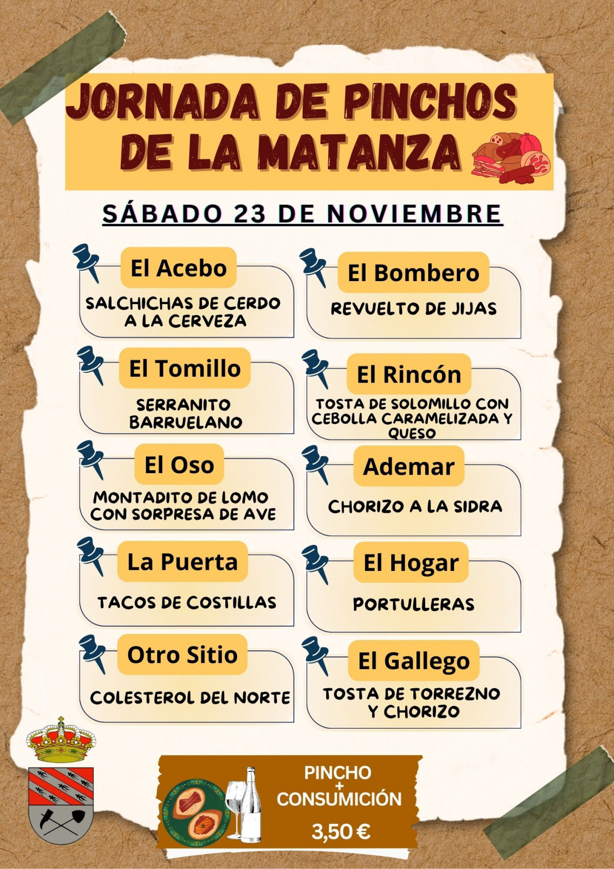Cartel pinchos matanza barruelo