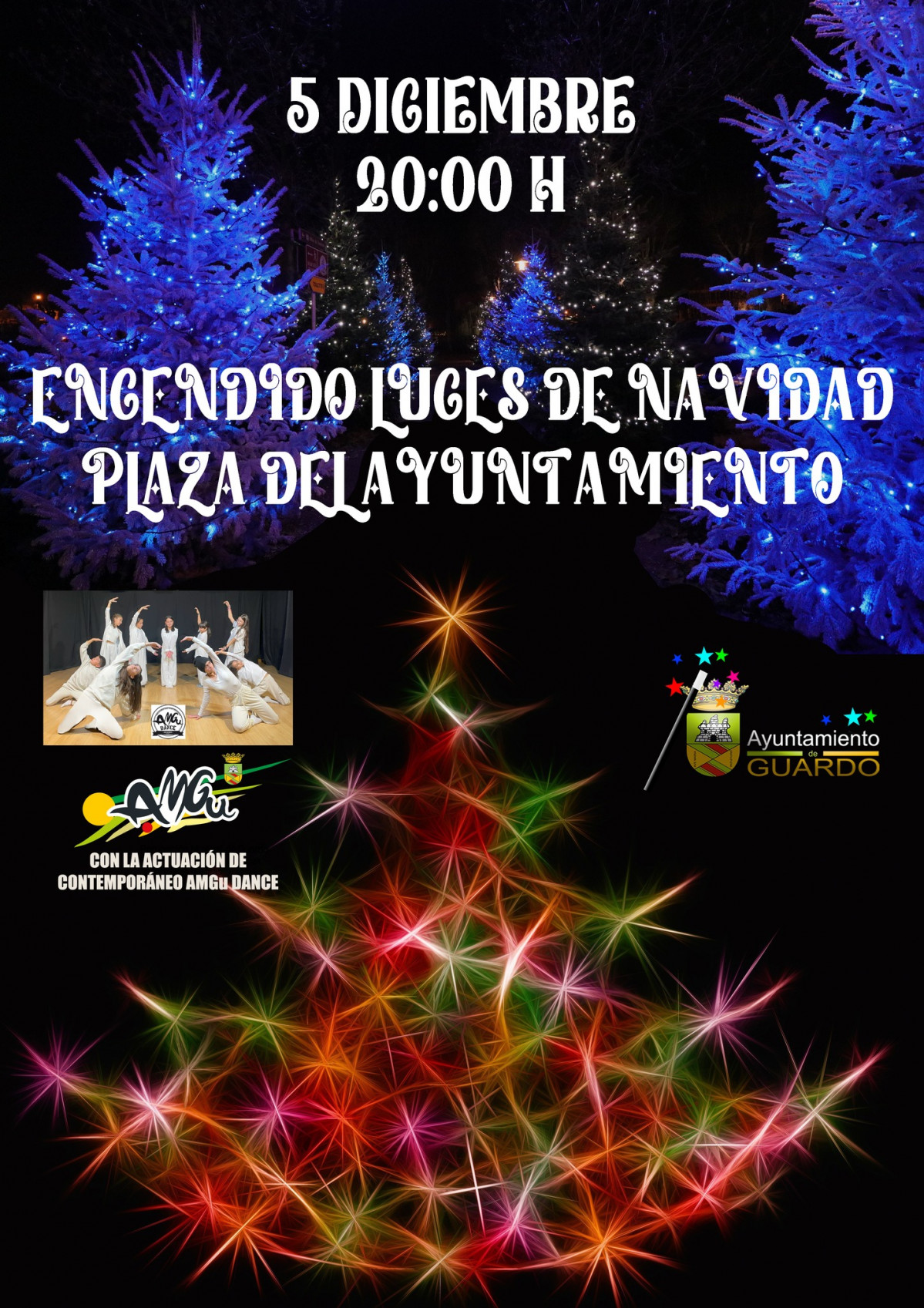 Cartel encendido navideu00f1o