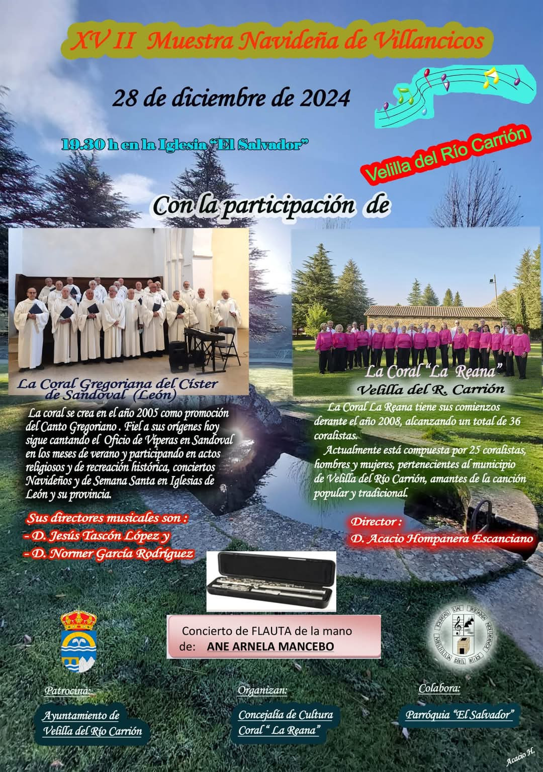 Cartel muestra navideu00f1a de villancicos 2024 velilla