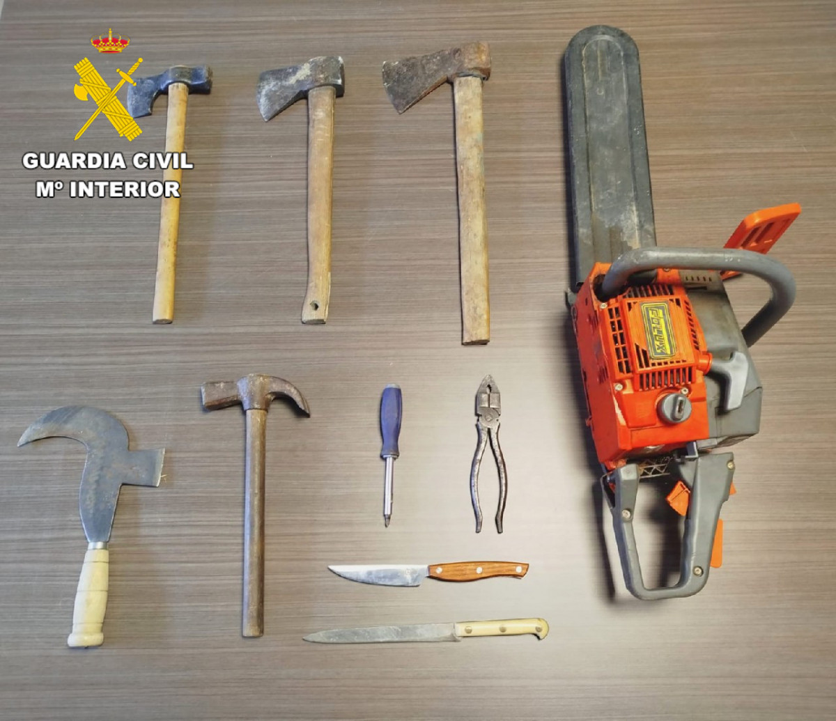Herramientas recuperadas Guardia Civil