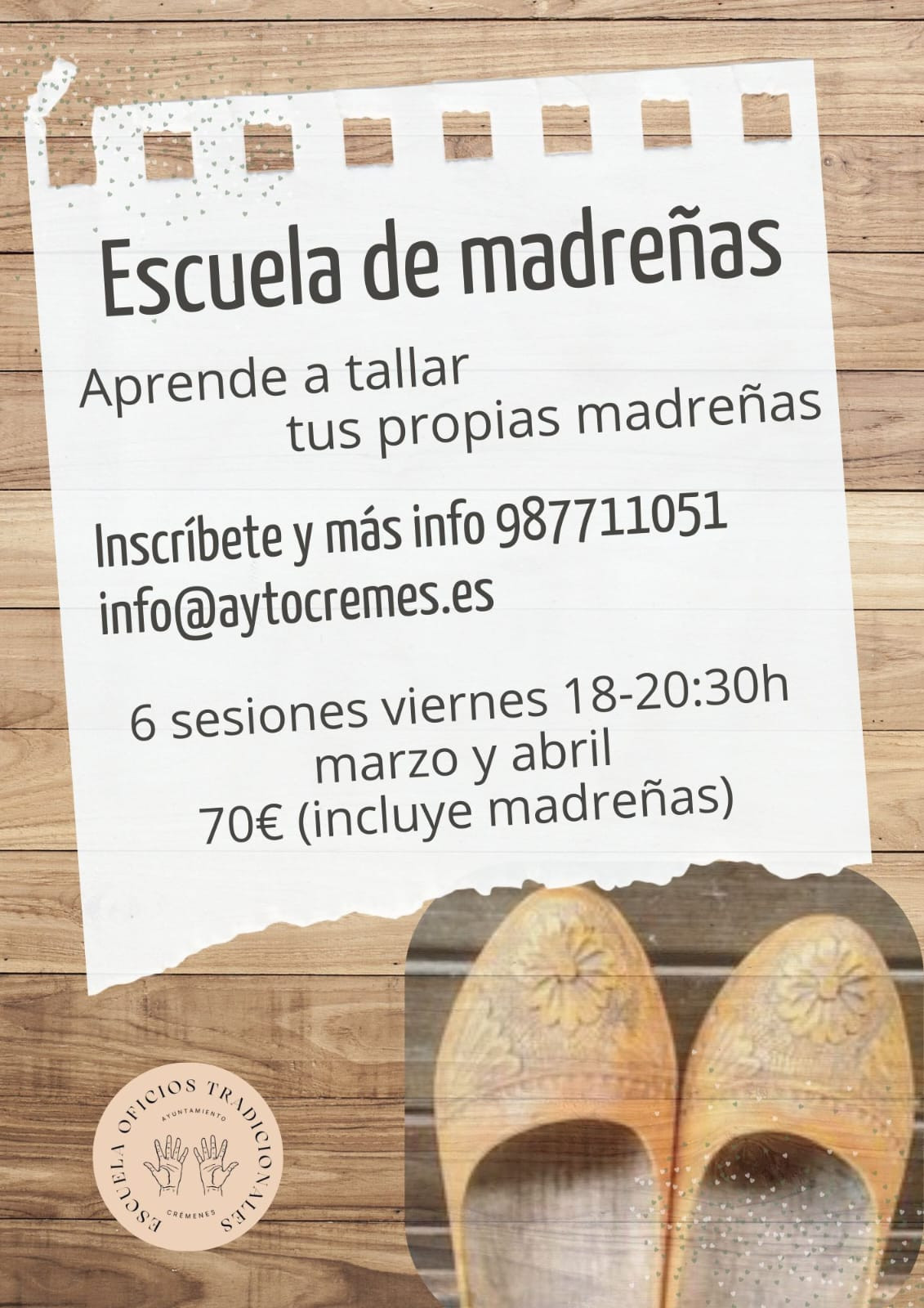 Cartel escuela de madreu00f1as