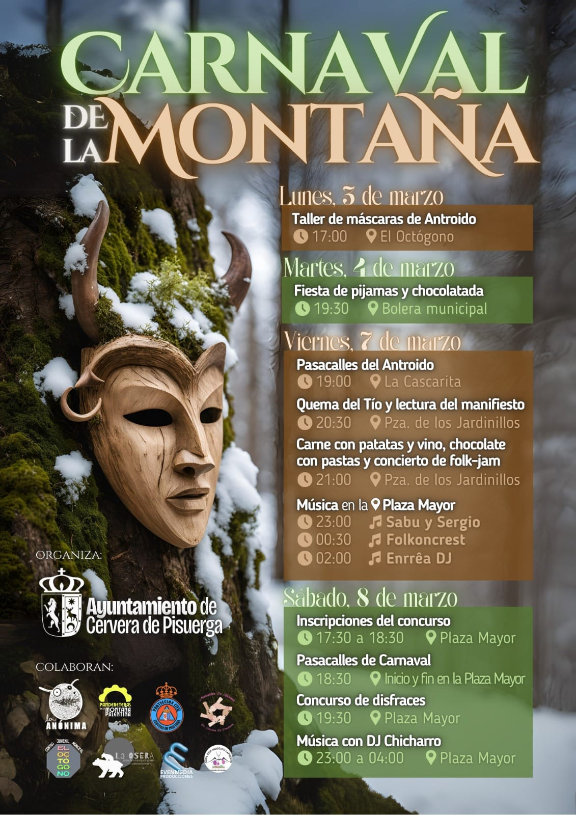 Programa carnaval de la montau00f1a cervera 2025