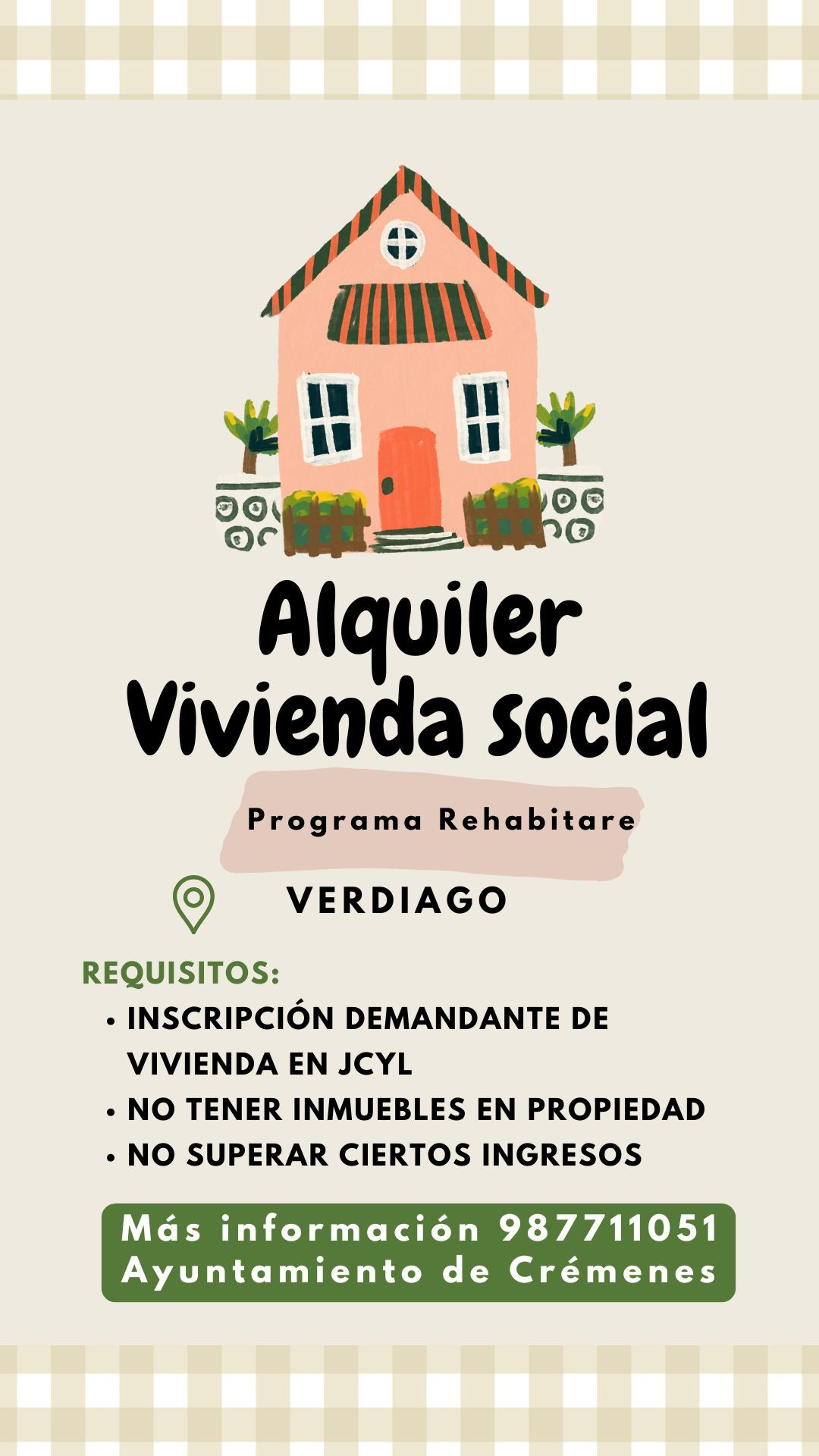 Cartel vivienda alquiler social verdiago
