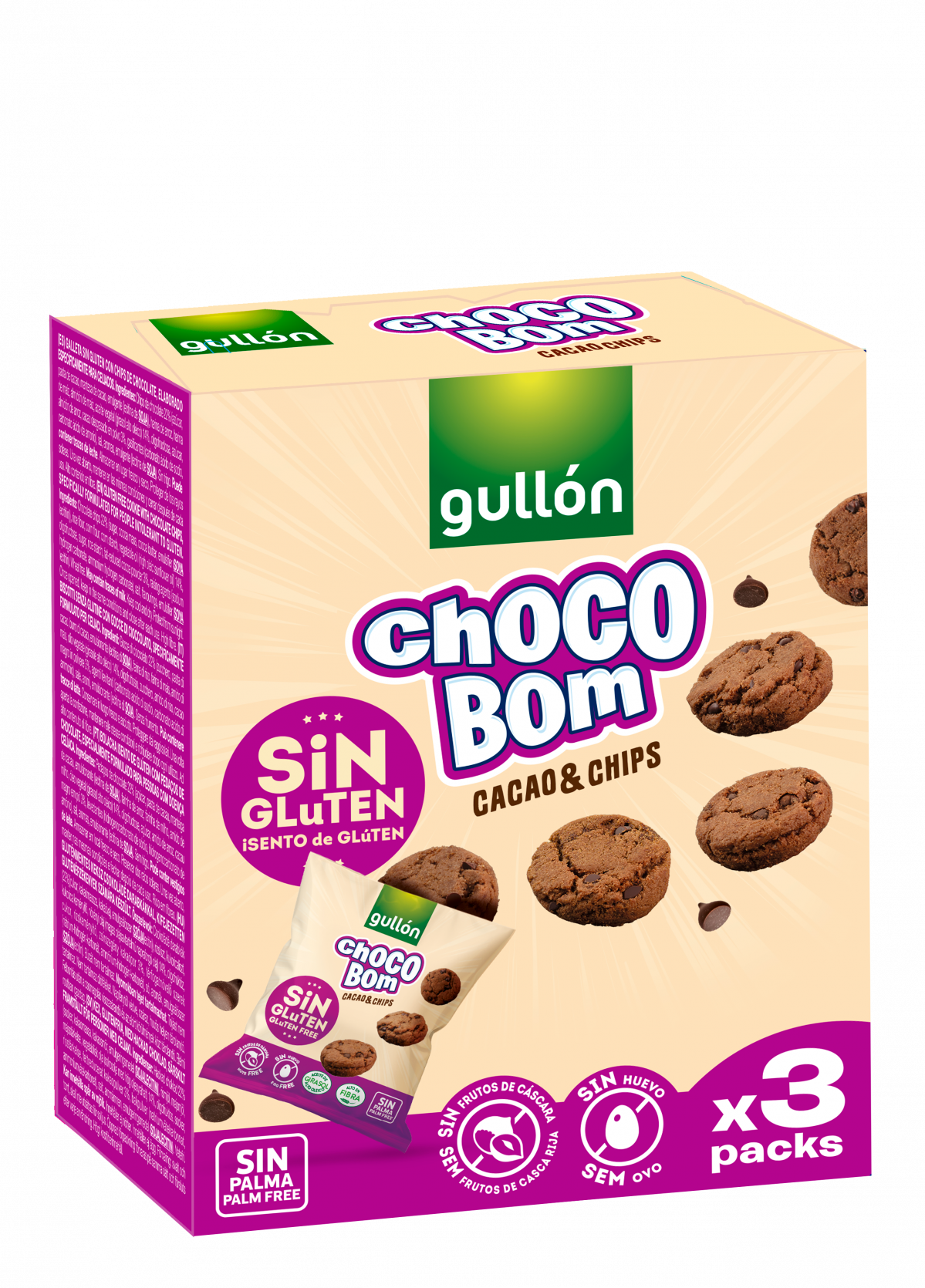 Mini Cookies Sin Gluten 120g Chocobom Galletas Gullón