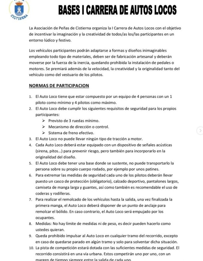 Autos locos cistierna bases 1