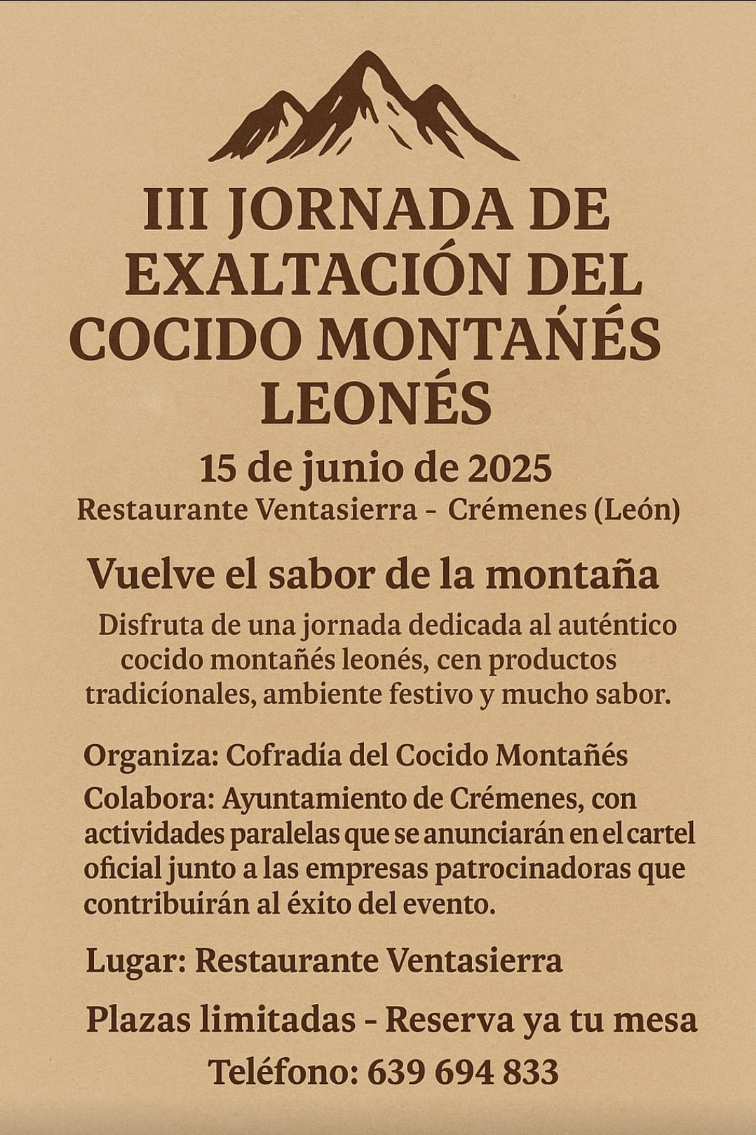 III Jornada de exaltacion del cocido montau00f1es leones