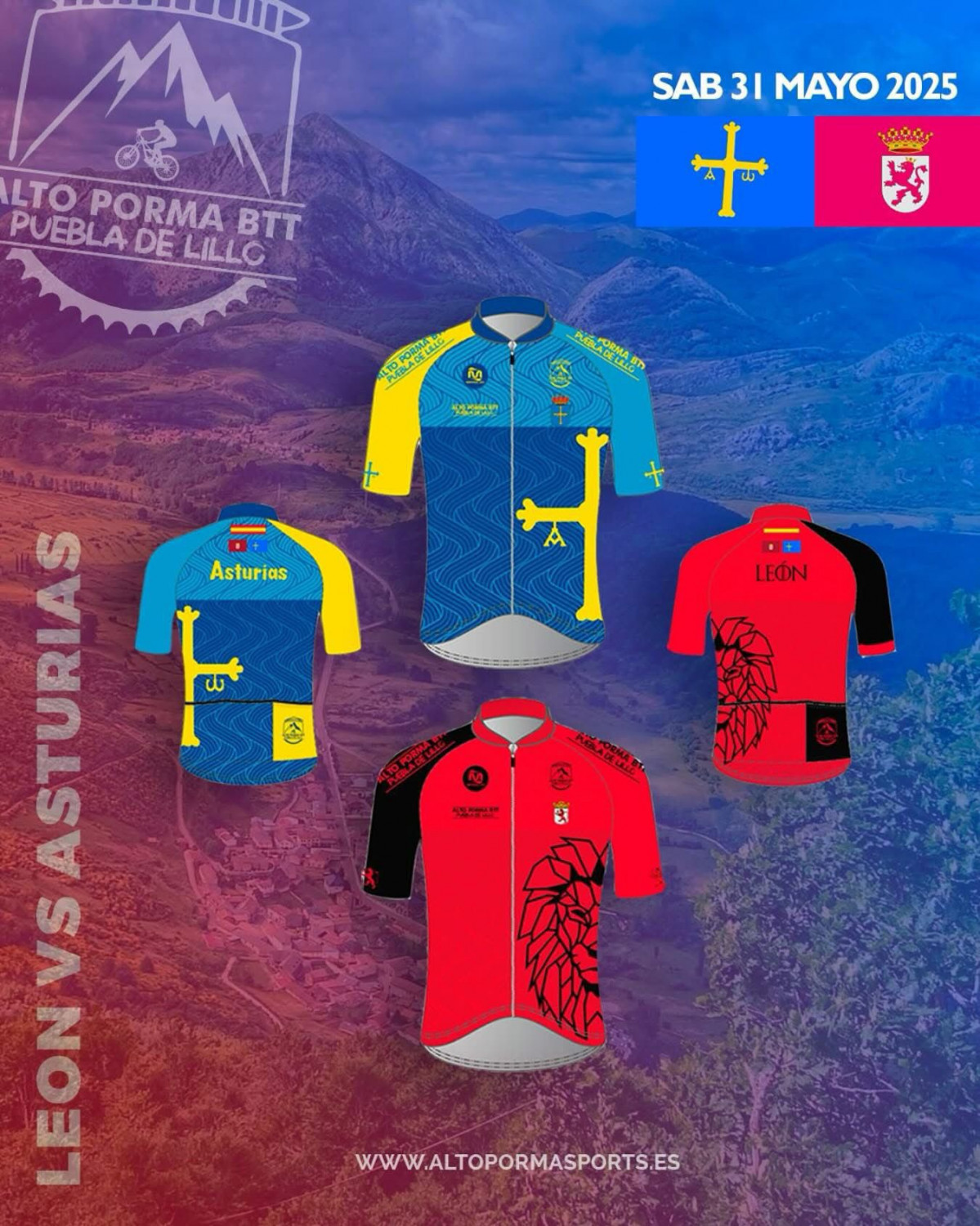 Maillot asturias y leon alto porma btt 2025