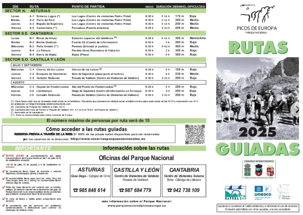 Rutas guiadas picos verano 2025