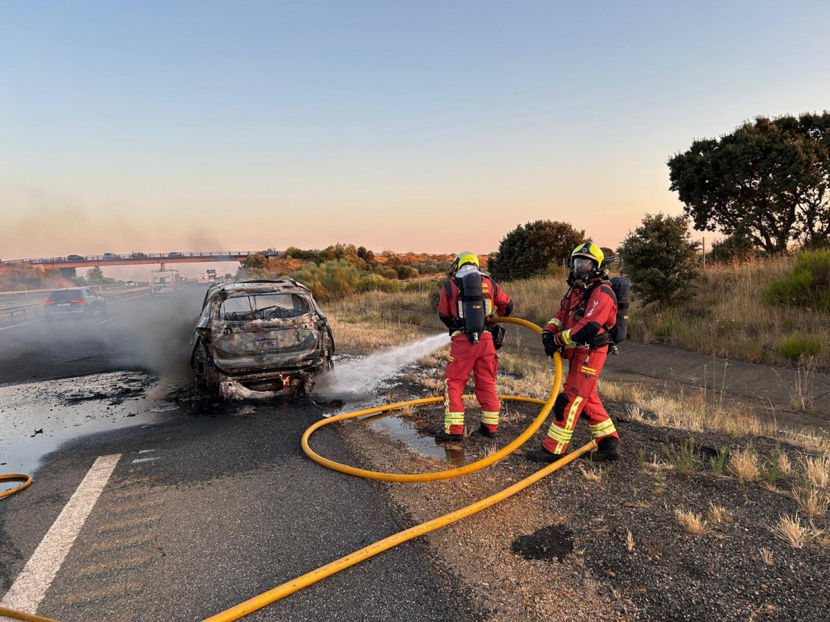 Incendio coche A 66